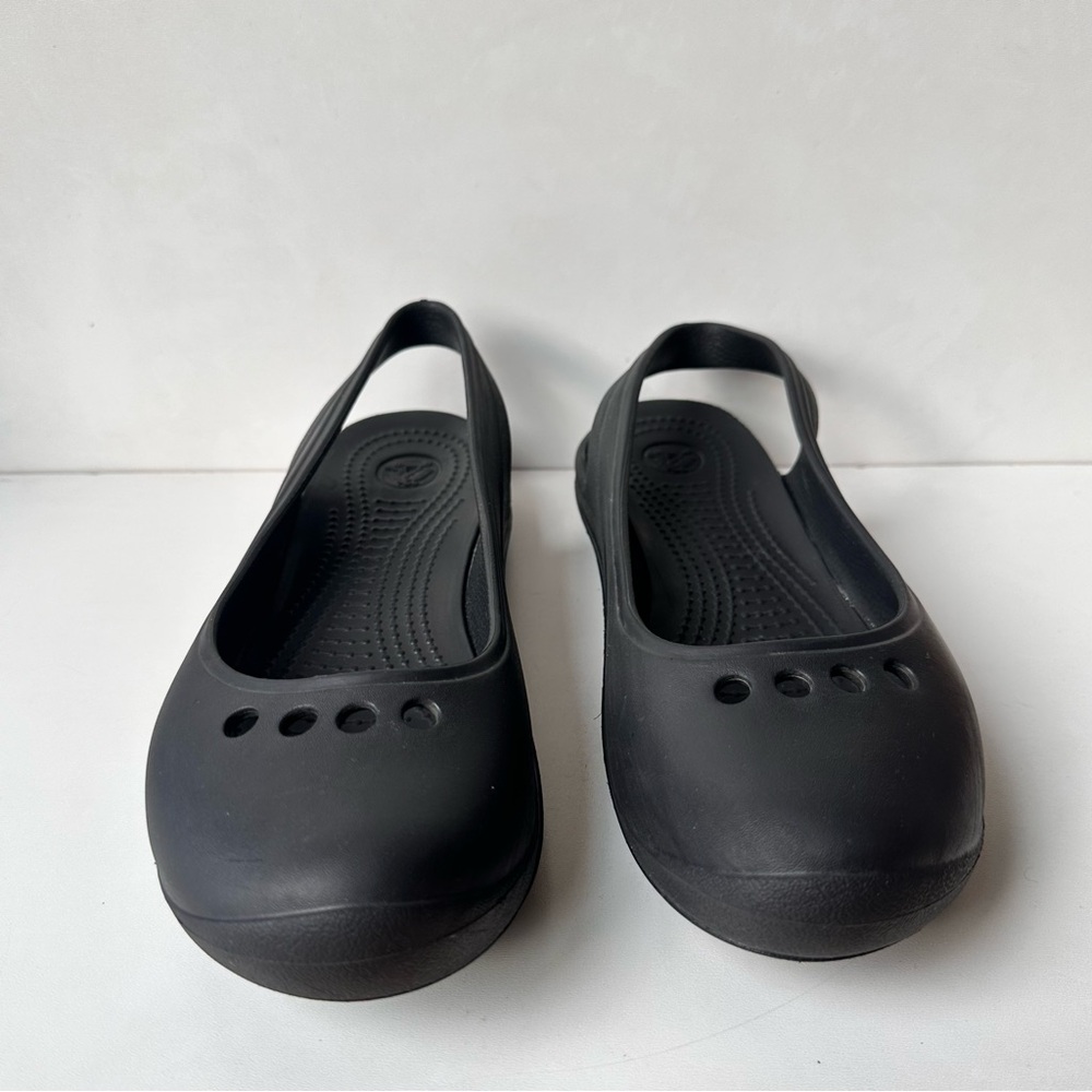 Crocs Kadee Ballet Flat Work Shoes Women's Size 8W Black Slip-On Comfort Casual